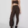Aktive leggings med høy midje i leopardmønster