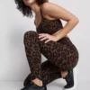 Aktive leggings med høy midje i leopardmønster