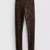 Aktive leggings med høy midje i leopardmønster