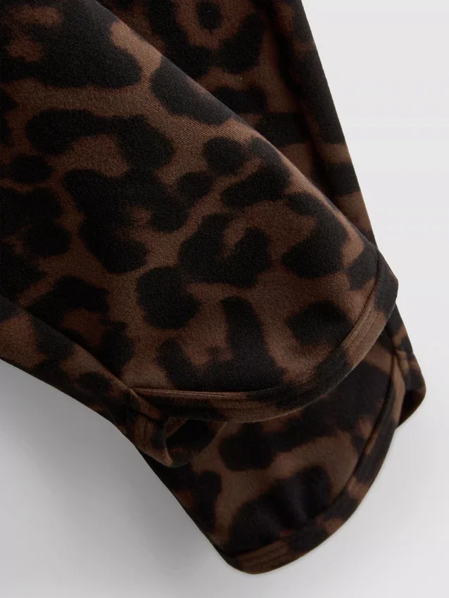 Aktive leggings med høy midje i leopardmønster