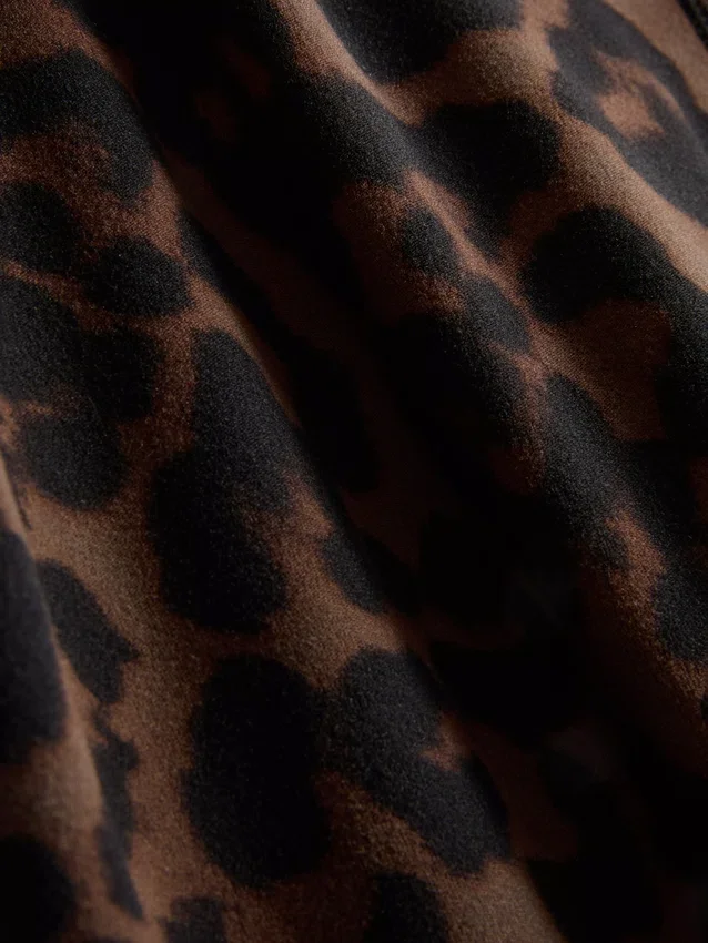 Aktive leggings med høy midje i leopardmønster