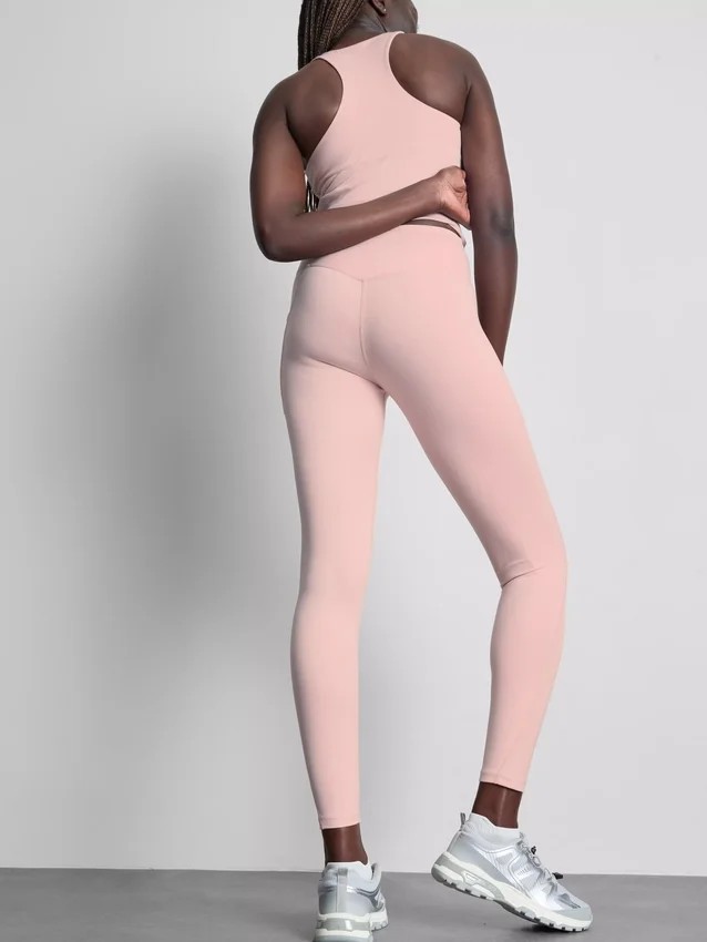 Aktive leggings med høy midje i lønnetrykk