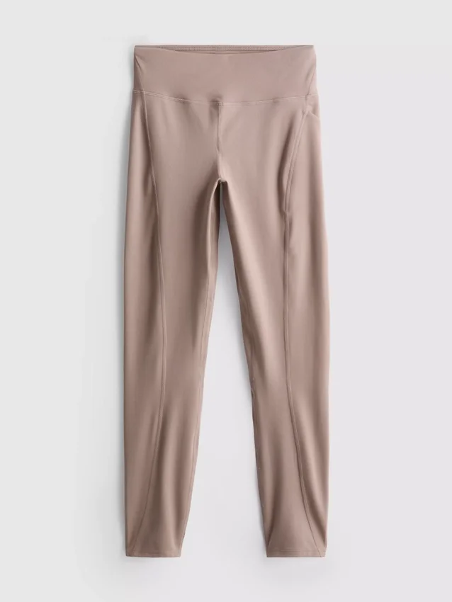 Aktive leggings med høy midje i lønnetrykk