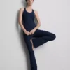 Aktive leggings med høy midje, jevn støtte og utvidet ben