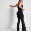 Aktive leggings med høy midje, jevn støtte og utvidet ben