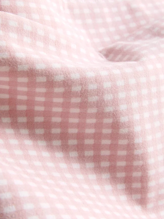 Aktive shorts med høy midje i gingham-mønster