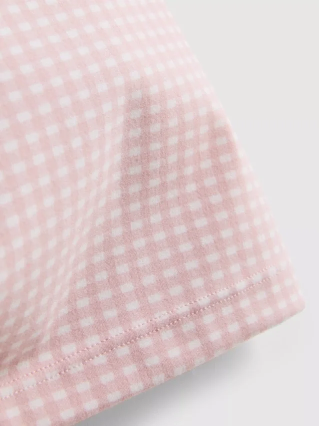 Aktive shorts med høy midje i gingham-mønster