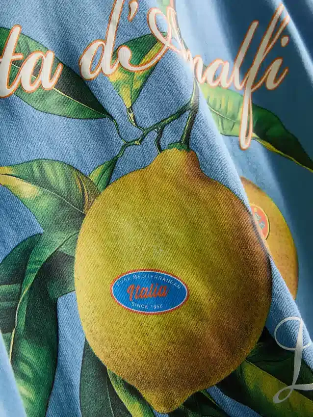 Amalfi-skjorte med sitrongrafikk