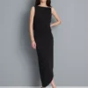 Asymmetrisk midi-skjørt i jersey