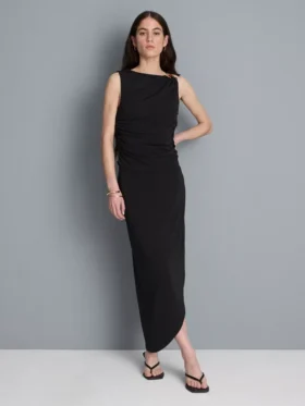 Asymmetrisk midi-skjørt i jersey