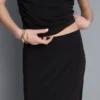 Asymmetrisk midi-skjørt i jersey