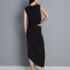 Asymmetrisk midi-skjørt i jersey
