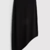 Asymmetrisk midi-skjørt i jersey