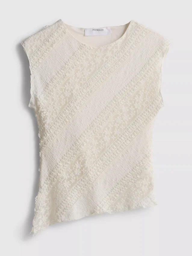 Asymmetrisk tank-top i blonder