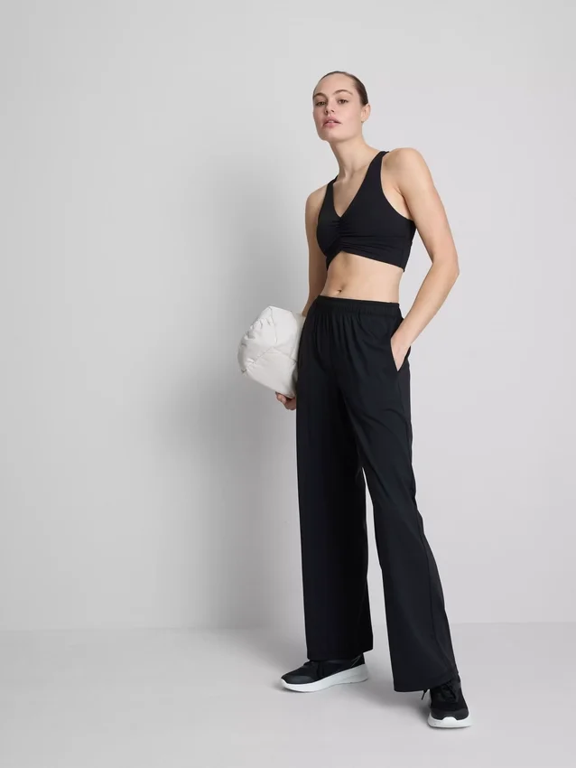 Athleisure-bukser med vide ben