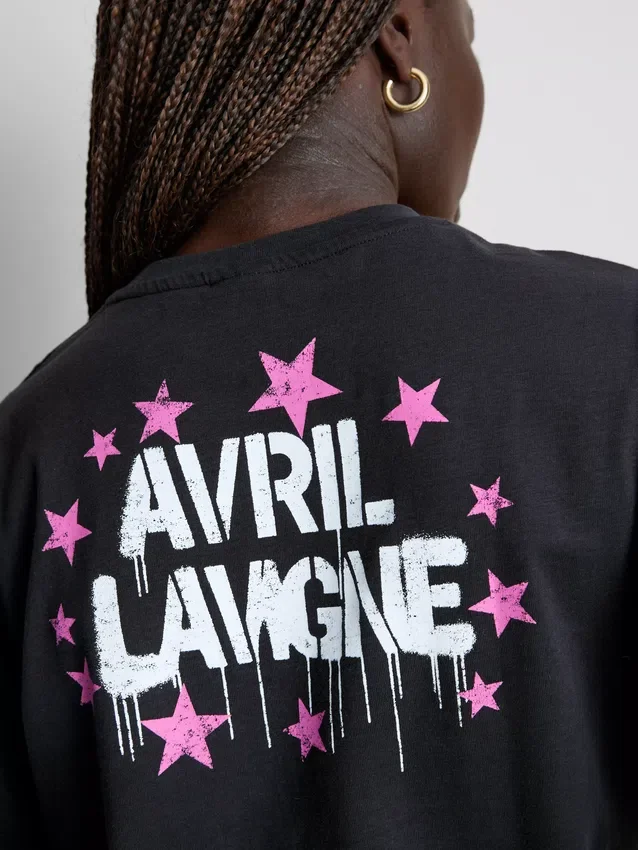 Avril Lavigne grafisk bomullst-skjorte