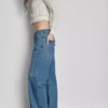 Avslappede jeans med lav midje og rette ben