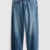 Avslappede jeans med lav midje og rette ben