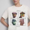 Avslappet Gorillaz-T-skjorte med grafisk musikkmotiv