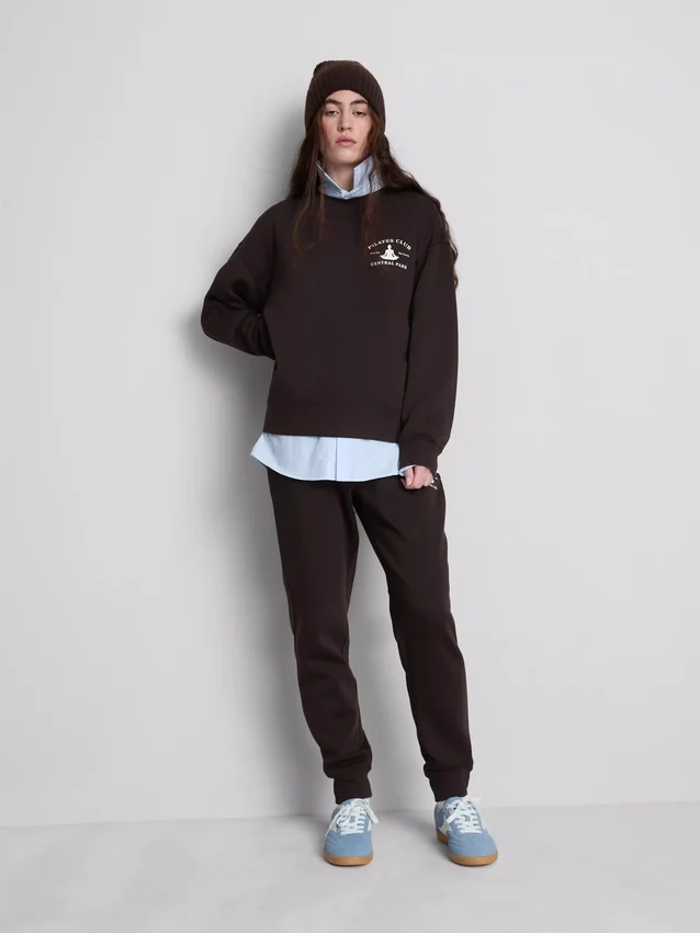 Avslappet sweatshirt i bomullsblanding med trykk