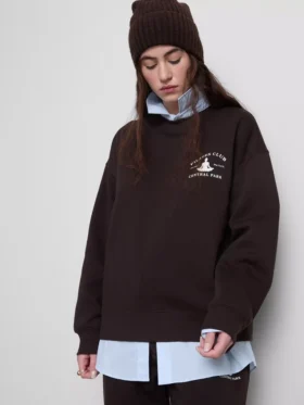 Avslappet sweatshirt i bomullsblanding med trykk