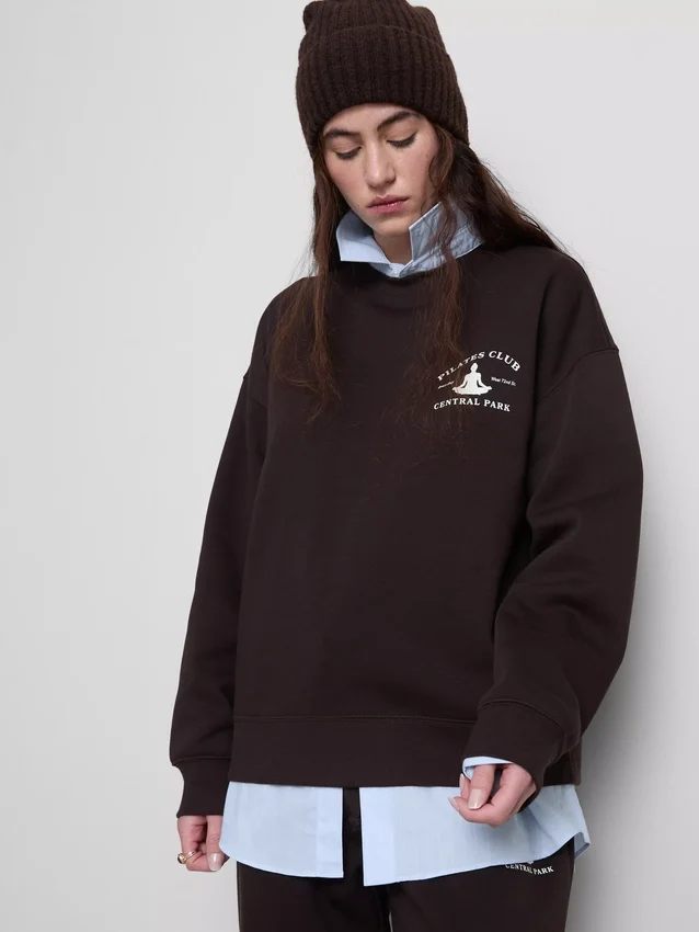 Avslappet sweatshirt i bomullsblanding med trykk