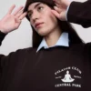 Avslappet sweatshirt i bomullsblanding med trykk
