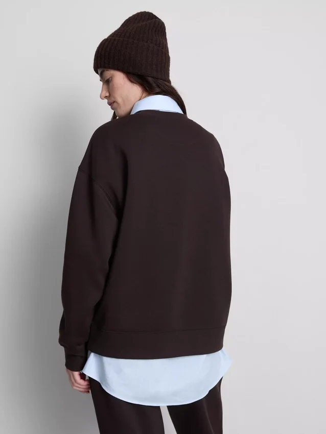 Avslappet sweatshirt i bomullsblanding med trykk