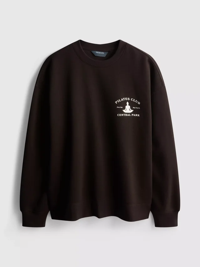 Avslappet sweatshirt i bomullsblanding med trykk