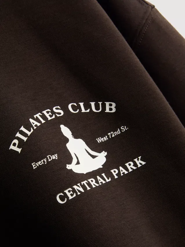 Avslappet sweatshirt i bomullsblanding med trykk