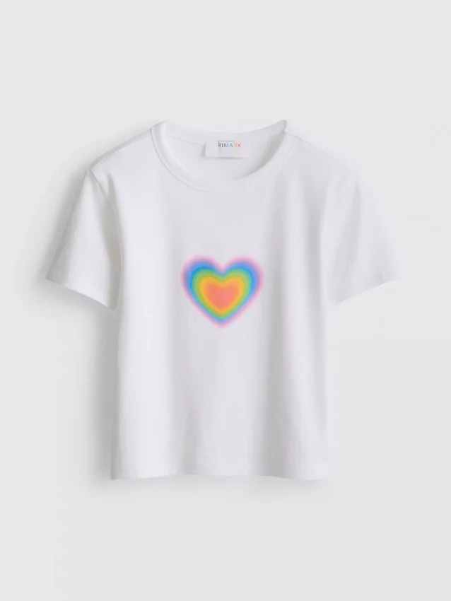 Baby-T-skjorte med «Pride Heart»-motiv i bomullsrik blanding