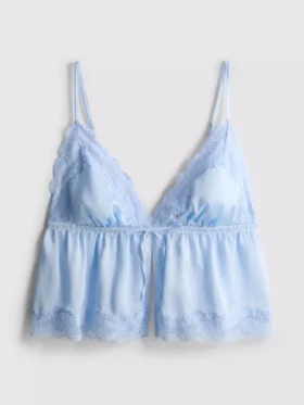 Babydoll-bralette i sateng og blonder til brud