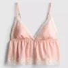 Babydoll-bralette i sateng og blonder til brud