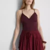 Babydoll-cami-top med V-hals