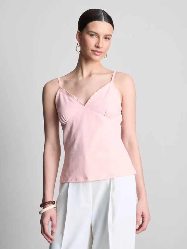 Babydoll-cami-top med V-hals