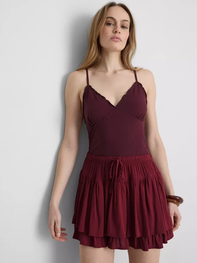 Babydoll-cami-top med V-hals