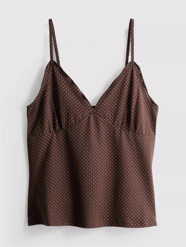 Babydoll-cami-top med V-hals