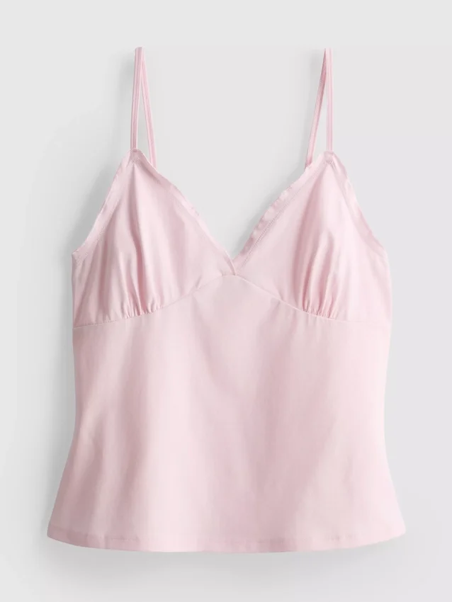 Babydoll-cami-top med V-hals