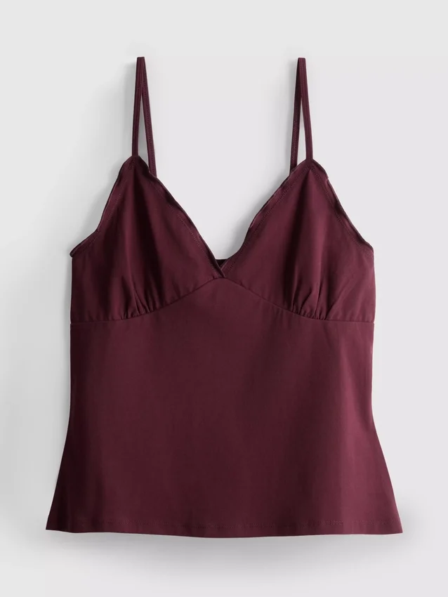 Babydoll-cami-top med V-hals