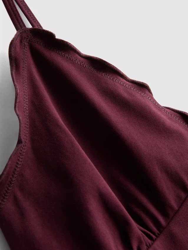 Babydoll-cami-top med V-hals