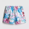 Badeshorts med blomstermønster og graffitiprint