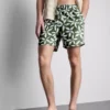 Badeshorts med blomstermønster og snøring