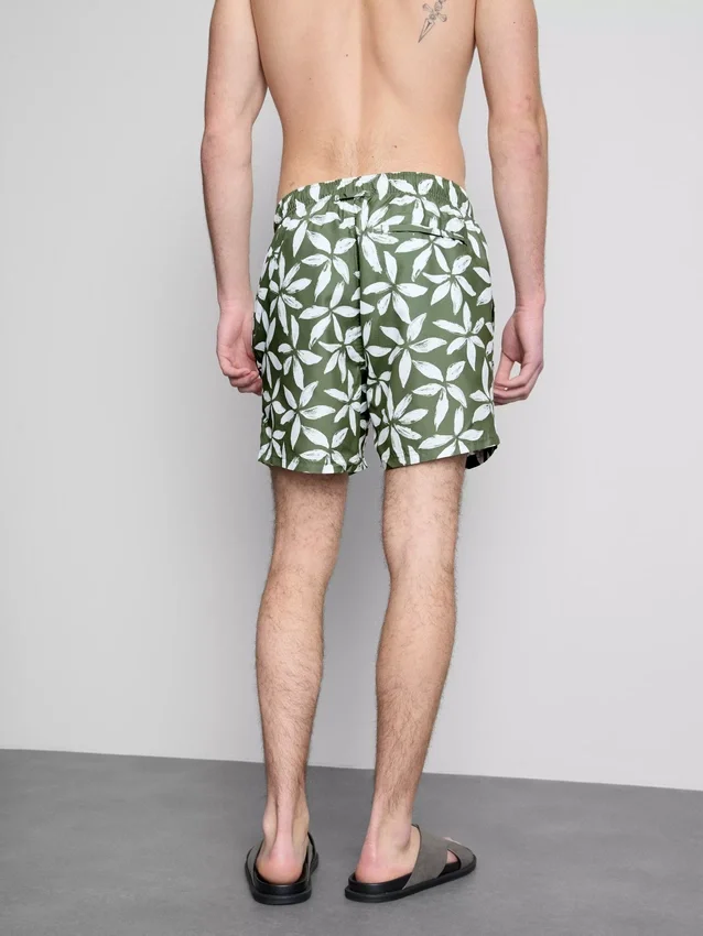 Badeshorts med blomstermønster og snøring