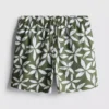 Badeshorts med blomstermønster og snøring