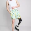 Badeshorts med sitronmønster