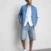 Baggy denimshorts med middels høy midje