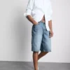 Baggy denimshorts med middels høy midje