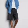 Baggy denimshorts med middels høy midje