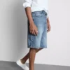 Baggy denimshorts med middels høy midje