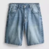 Baggy denimshorts med middels høy midje